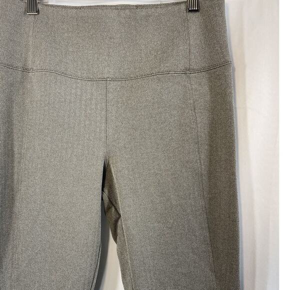 Athleta Womens M Delancey Taupie Brown Herringbone Leggings Classic EUC - Picture 3 of 11